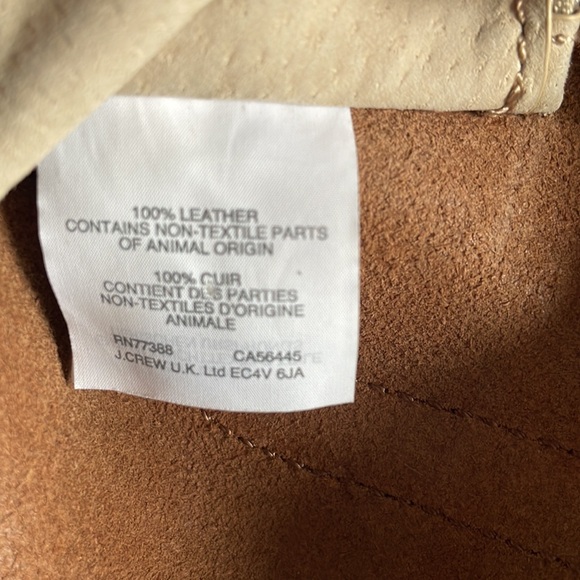 J Crew 100% Leather Slouchy Tote, English Chestnut Brown Leather Work Bags - Picture 8 of 9